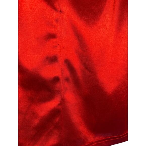 Off Shoulder Red Satin Mini Dress - Size M - Picture 4 of 12